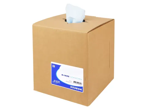 Euro 353854 Poetdoek M-wipe, blauw op rol/dispenserdoos