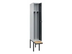locker met bank,voor scheiding van kleding,HxBxD 2120x300x815mm,1vak