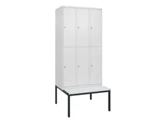 armoire vestiaire avec banc à deux niveaux HxlxP 2120x900x815mm