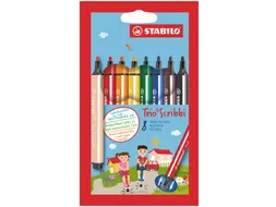 Viltstift Stabilo Trio Non Permanent Scribbi 368/8 8Stuks
