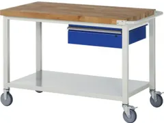 Werkbank 880x1250x700mm Beukenhouten Werkblad 1lade Legbord