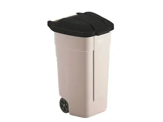 Mobiele container 100 Liter Beige Zwart - 1