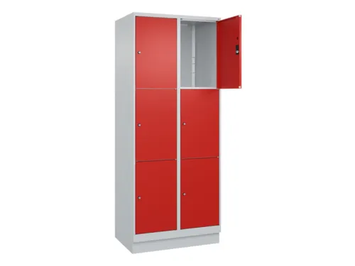 lockerkast,HxBxD 1950x800x500mm,2x3vakken,vak B 400mm,cil.-slot,sokkel