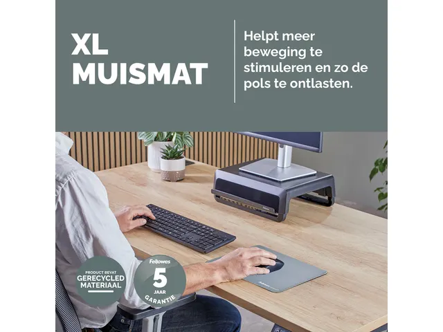 Muismat Fellowes Breyta XL blauw 21x28cm