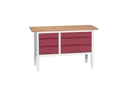 werkbank,HxBxD 830-930x1500x600mm,multiplexblad,uitrusting: 6lades