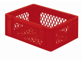 Euronorm-stapelbak 15l 175x400x300mm Wanden/bodem Opengewerkt Rood - 1
