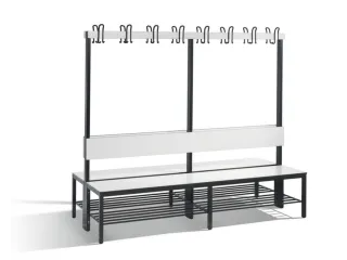 omkleedbank,HxLxD 1650x2000x760mm,HPL wit,frame staal RAL7021 - 1