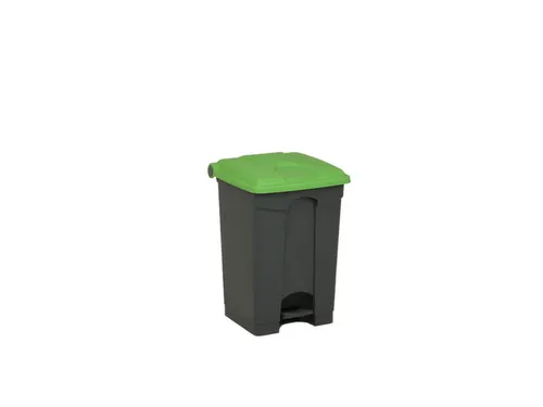 pedaalemmer,1x45l,HxBxD 600x398x410mm,romp PP grijs,deksel PP groen