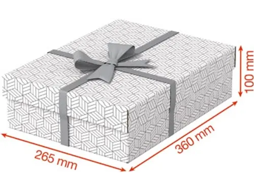 Home opberg- en geschenkdoos 26,5 x 36 x 10 cm wit