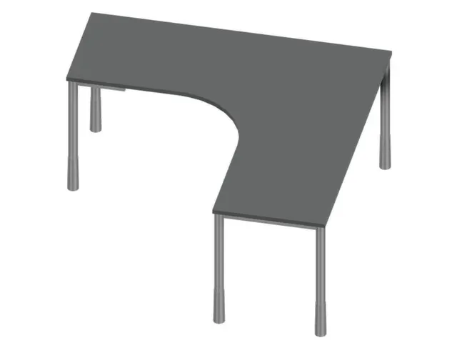 bureau à retour à hauteur réglable,MS-gris foncé