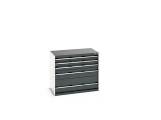 ladekast HxBxD 900x1050x650mm 5 laden romp Ral7035 front Ral7016 staal - 8