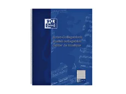 Collegeblok Oxford muziek A4+ 4-gaats 50vel blauw
