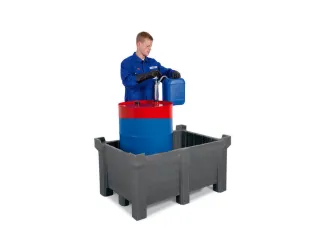 stapelbak,HxLxB 500x500x800mm,90l,PE,grijs,Wanden gesloten - 2