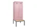 locker met bank,voor scheiding van kleding,HxBxD 2120x800x815mm,2vak