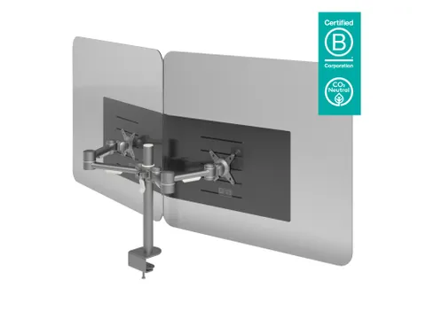 Hygiënescherm Dubbele Monitor Tot 32 Inch Acryl