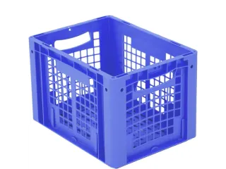 Euronorm Stapelkrat Pp 270x400x300mm Wand/bodem Open Blauw 26l - 2