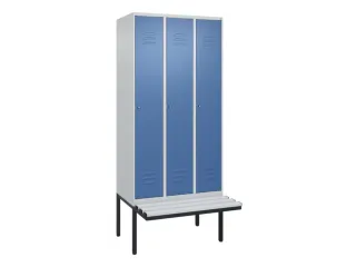 locker met bank,HxBxD 2120x900x815mm,3vak,vak B 300mm,cil.-slot - 1