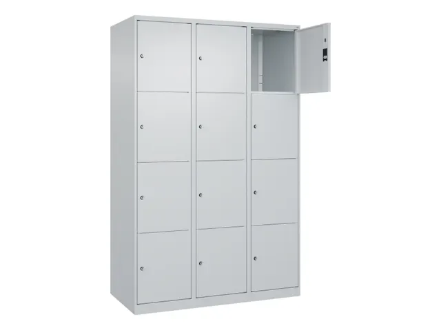 lockerkast,HxBxD 1850x1200x500mm,3x4vakken,vak B 400mm,cil.-slot