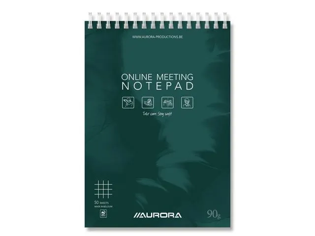 Online Conference Notepad, A5, Dubbel spiraal, Geruit, Groen