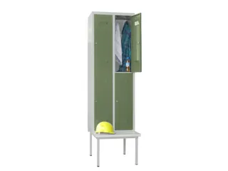 banklocker,dubbeldeks,HxBxD 2150x600x800mm,RAL7035,front RAL6011 - 1