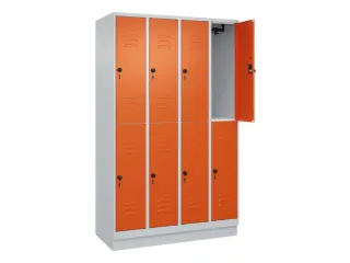dubbeldekse locker,HxBxD 1950x1200x500mm,4x2vak.,vak B 300mm - 2