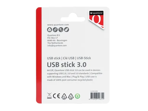 Quantore USB-stick 3.0 64GB Zwart