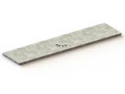 legbord,v. inhaakstelling,BxD 1250x300mm,vakl. 80kg,m. lengtekanaal