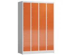 Lockerkast 1800x1185x500mm 4x5 vakken cilinderslot, sokkel, RAL3000