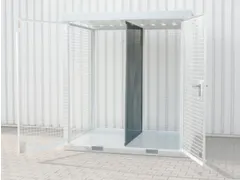 scheidingswand,v. kast BxD 3135x2170mm,D 2170mm,staal verzinkt