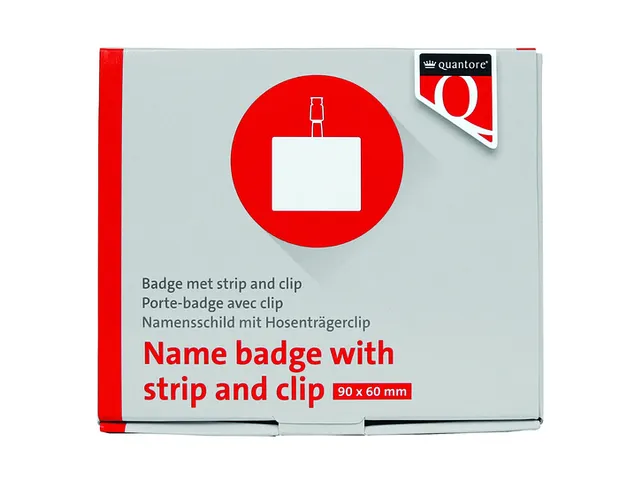 Badge Quantore met clip 60x90mm