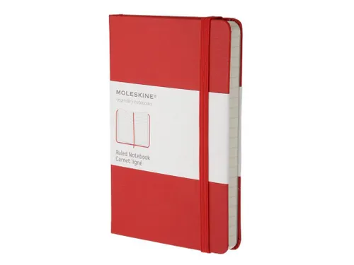 Notitieboek Moleskine large 130x210mm lijn hard cover scarlet red
