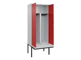 PBM-locker met bank,HxBxD 2120x800x815mm,2vak,vak B 400mm,cil.-slot - 2