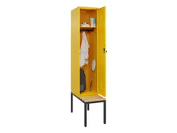 locker met bank,HxBxD 2120x400x815mm,1vak,vak B 400mm,draaigrendel