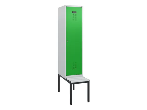 locker met bank,HxBxD 1950x400x815mm,1vak,vak B 400mm,cilinderslot