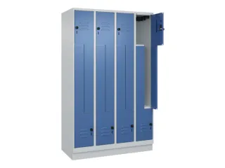 Z-garderobekast,HxBxD 1950x1200x500mm,vak B 150/300mm,draaigrendel - 2