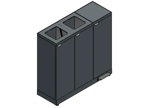 Bica 973 Afvalscheidingsunit 3x65 Liter Zwart