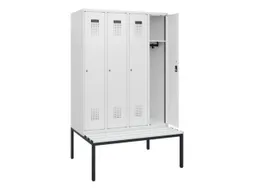 locker met bank,HxBxD 1950x1200x815mm,4vak,vak B 300mm,cilinderslot