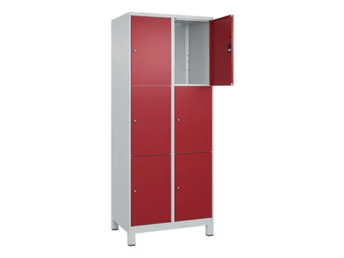 lockerkast,HxBxD 1950x800x500mm,2x3vakken,vak B 400mm,cil.-slot,voeten