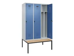 locker met bank,voor scheiding van kleding,HxBxD 2120x1200x815mm,3vak