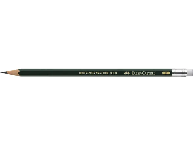 Faber Castell 9000 Potlood B Met Gom