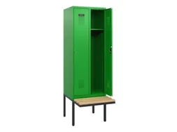 locker met bank,HxBxD 1950x600x815mm,2vak,vak B 300mm,cilinderslot