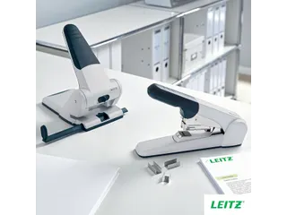 Blokhechter Leitz 5552 Heavy Duty Flat Clinch 60vel zilvergrijs - 10