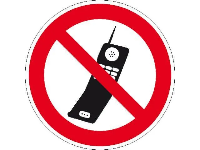 panneau d'interdiction Téléphones portables interdits PVC Ø 100mm