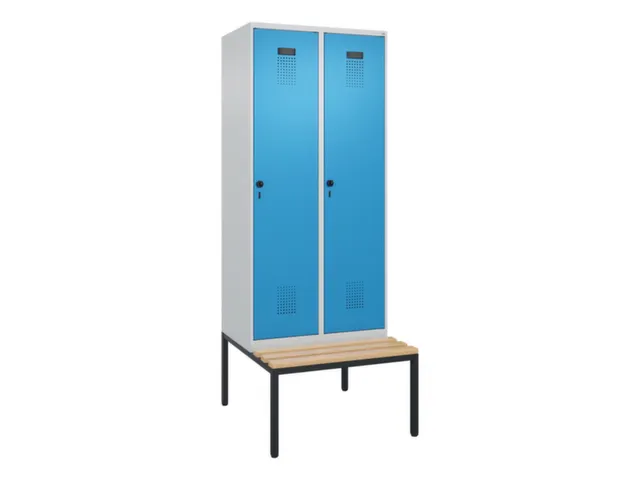 locker met bank,voor scheiding van kleding,HxBxD 2120x800x815mm,2vak