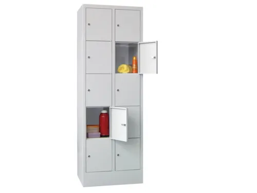 lockerkast,RAL 7035,HxBxD 1850x600x500mm,2x5vakken,vak B 300mm