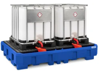 opvangbak,v. 2xIBC,opvangvol. 1000l,HxBxD 485x2460x1800mm - 1
