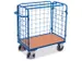 Chariot à étagères 500kg 3 parois grillagées 1 plateau 1000x700mm
