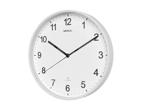 Wandklok MAUL Sprint RC Ø30x5cm kunststof wit/wit incl batterij