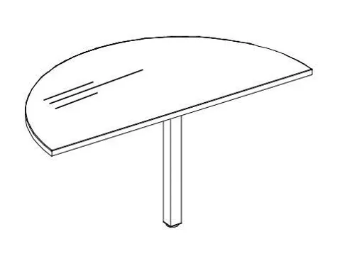 aanbouwtafel,HxBxD 740x1400x700mm,halfrond,Bl-wit