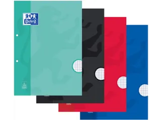 Cursusblok Oxford School A4 2-gaats ruit 5mm 100vel assorti - 2